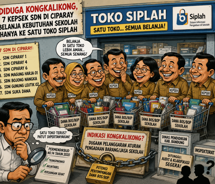 Diduga Kongkalikong, 7 Kepsek SDN di Ciparay Belanja Kebutuhan Sekolah Hanya ke Satu Toko Siplah