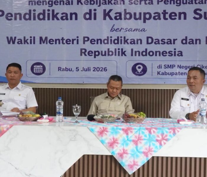 Wakil Bupati Sukabumi H. Andreas S.E., Dampingi Wamendikdasmen RI Bahas Kebijakan, Penguatan Mutu Pendidikan di Sukabumi
