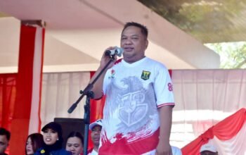 Rangkaian HJKS Ratusan Waraga Sangat Antusias Mengikuti Senam Bersama Ketua Kormi Kabupaten Sukabumi