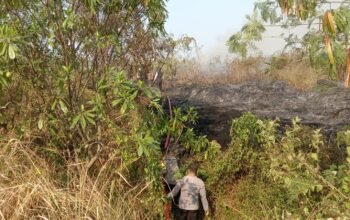 Polsek Campaka Cek Lokasi Kebakaran Lahan Milik PT Indorama, Polisi Pastikan Situasi Aman
