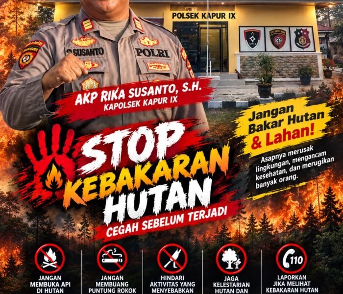 Polsek Kapur IX Gencarkan Himbauan Stop Bakar Hutan dan Lahan, Edukasi Masyarakat Cegah Karhutla