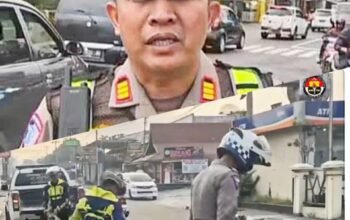 Cegah Laka, AKP Pifzen Finot Bersama Personil Tabur Serbuk Kayu di Silaing