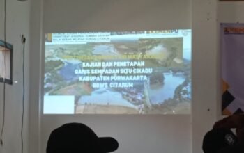 Polsek Cibatu Hadiri Pertemuan Konsultasi Masyarakat Penetapan Garis Sempadan Situ Cikadu