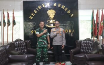 Perkuat Sinergitas TNI-Polri, Kapolres Purwakarta Silaturahmi Ke Menarmed 1/Sthira Yudha