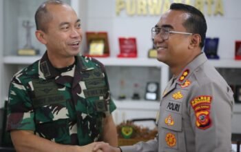 Perkuat Sinergitas TNI-Polri, Kapolres Purwakarta Silaturahmi ke Makodim 0619 Purwakarta