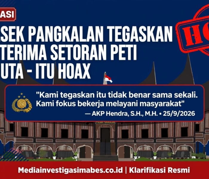 Kapolsek Pangkalan AKP Hendra Tegaskan Tidak Terima Setoran PETI, itu Hoax