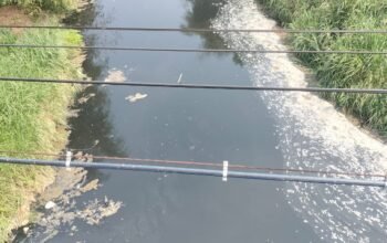 Polsek Campaka Cek Kondisi Sungai Cilamaya, Antisipasi Dampak Air Berwarna Hitam dan Berbusa