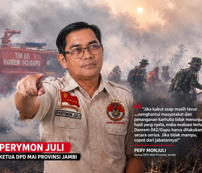 Asap Karhutla Masih Menghantui Jambi, MAI Desak Danrem 042/Gapu Di Evaluasi Jika Tak Mampu Atasi Kebakaran