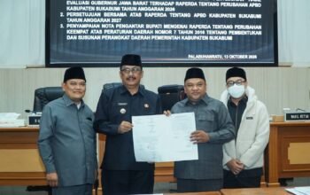 Bupati Sukabumi Drs. H. Asep Japar, M.M., Dalam Rapat Paripurna Apresiasi Jajaran DPRD Atas Dukungan Terhadap Pembangunan Daerah