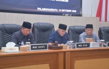 Wakil Bupati Sukabumi H. Andreas, S.E., Hadir Rapat Paripurna DPRD Agenda Pandangan Umum Fraksi Atas Perubahan Perda NOMOR 7/2016