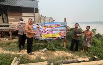 Polres Muaro Jambi Sisir DAS Batanghari, Temukan Sekitar 10 Rakit Diduga Terkait PETI